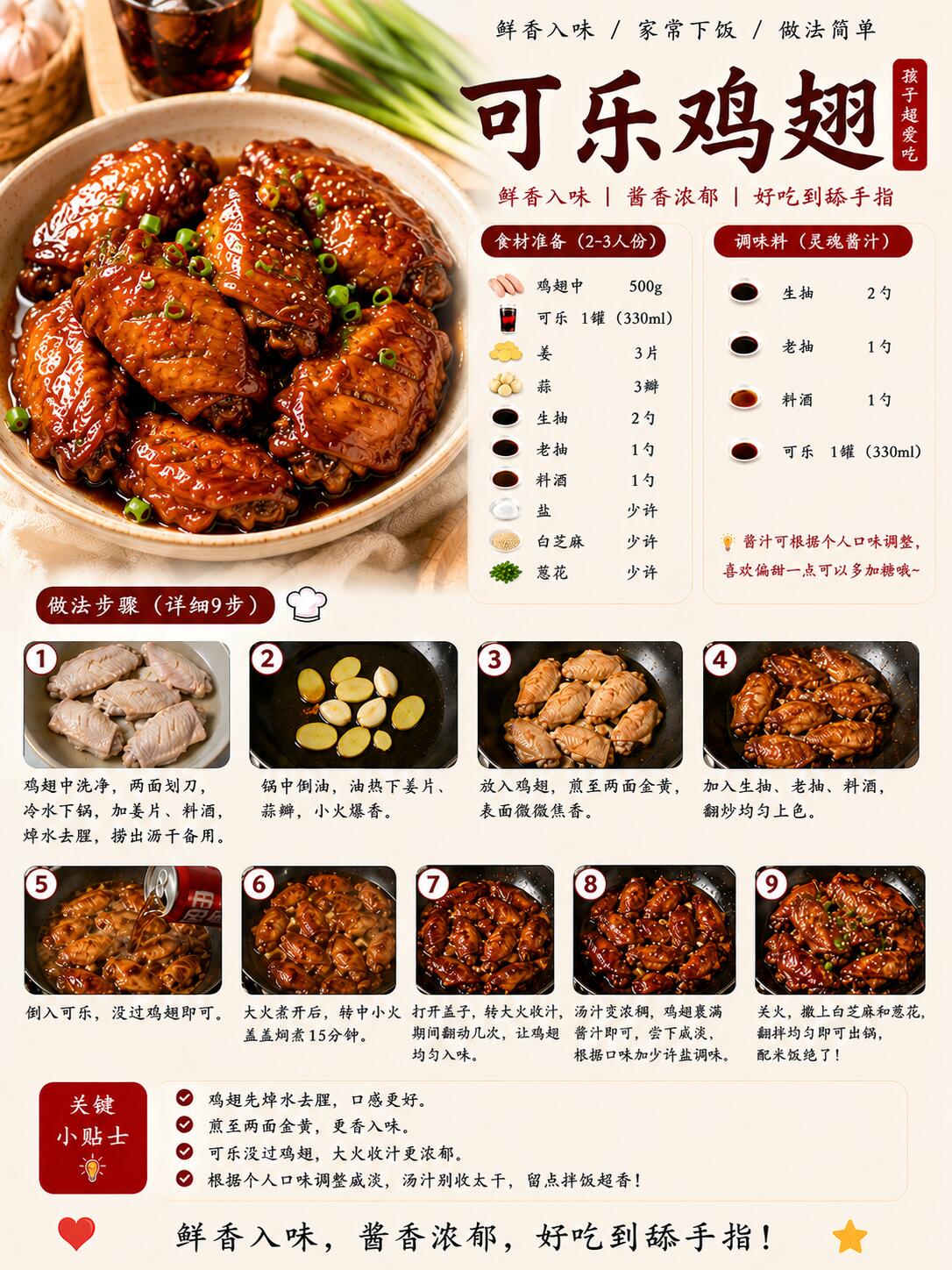 Cola Chicken Wings visual guide 2