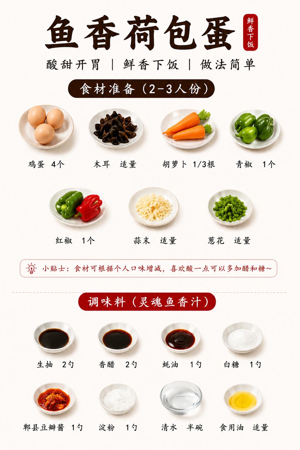 Fish-Fragrant Fried Eggs visual guide 3