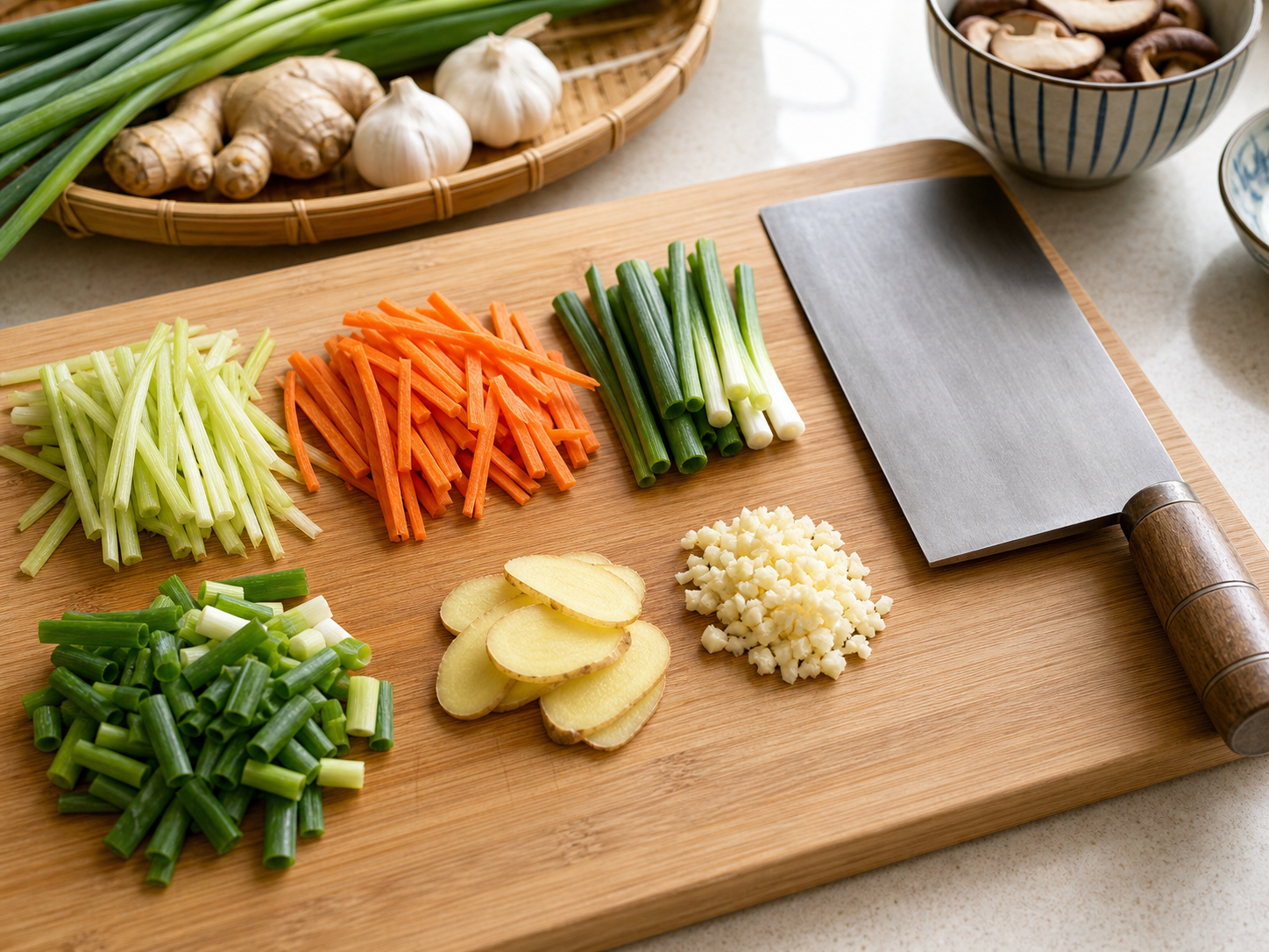 Prep the filling, noodles, or dough